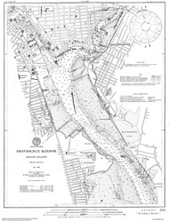 Providence Harbor 1901 - Old Map Nautical Chart AC Harbors 352 - Rhode Island