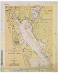 Providence Harbor 1930 - Old Map Nautical Chart AC Harbors 352 - Rhode Island 