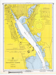 Providence Harbor 1967 - Old Map Nautical Chart AC Harbors 352 - Rhode Island