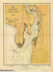 Warren River 1915 - Old Map Nautical Chart AC Harbors 355 - Rhode Island