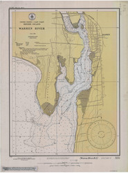 Warren River 1932 - Old Map Nautical Chart AC Harbors 355 - Rhode Island