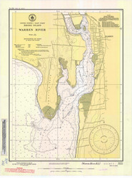 Warren River 1943 - Old Map Nautical Chart AC Harbors 355 - Rhode Island