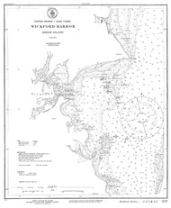 Wickford Harbor 1916 - Old Map Nautical Chart AC Harbors 357 - Rhode Island