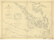 Georgia Strait to Strait of Juan de Fuca 1898b Nautical Map Reprint 6300 California - Big Area 1890s