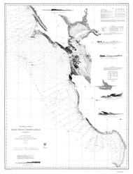 Point Pinos to Bodega Head 1866 B&W Nautical Map Reprint 5500 California - Big Area 1890s