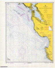 Point Sur to San Francisco 1970 Nautical Map Reprint 5402 California - Big Area Post 1917