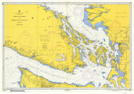 Georgia Strait and Strait of Juan De Fuca 1957 Nautical Map Reprint 6300 Washington - Big Area Post 1917