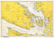 Georgia Strait and Strait of Juan De Fuca 1967 Nautical Map Reprint 6300 Washington - Big Area Post 1917