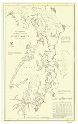 Puget Sound 1867 Nautical Map Reprint 6401 (662) Washington - Big Area Post 1917