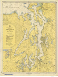 Admiralty Inlet and Puget Sound 1948 Nautical Map Reprint 6401 Washington - Big Area Post 1917