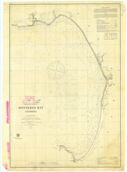 Monterey Bay 1857 - Old Map Nautical Chart PC Harbors 618 - California
