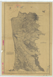 San Francisco Peninsula 1869 - Old Map Nautical Chart PC Harbors 628 - California