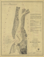 Humboldt Bay 1858 - Old Map Nautical Chart PC Harbors 632 - California