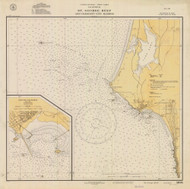 St. George Reef and Crescent City Harbor 1936 - Old Map Nautical Chart PC Harbors 5895 - California