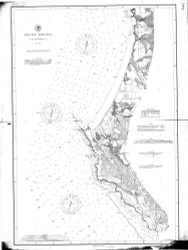 Point Arena 1889 BW - Old Map Nautical Chart PC Harbors 661 - California