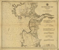 Mendocino Bay 1890 - Old Map Nautical Chart PC Harbors 665 - California