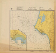 St. George Reef and Crescent City Harbor 1947 - Old Map Nautical Chart PC Harbors 5895 - California