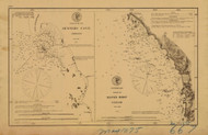 Hunter's Cove & Mack's Reef 1875 - Old Map Nautical Chart PC Harbors 667 - Oregon
