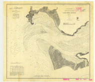 Columbia River Sheet 1 1875 - Old Map Nautical Chart PC Harbors 640 - Oregon