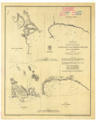 Santa Cruz, San Simeon, Coxo, and San Luis Obispo 1852 - Old Map Nautical Chart PC Harbors 614 - California