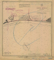 Santa Monica 1876 - Old Map Nautical Chart PC Harbors 668 - California