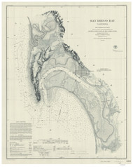 San Diego Bay 1859 - Old Map Nautical Chart PC Harbors 5106 - California