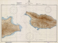 Santa Cruz Channel 1947 - Old Map Nautical Chart PC Harbors 5115 - California