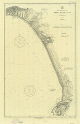 Santa Monica Bay 1915 - Old Map Nautical Chart PC Harbors 5144 - California