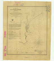 San Pedro Harbor 1859 - Old Map Nautical Chart PC Harbors 610 - California