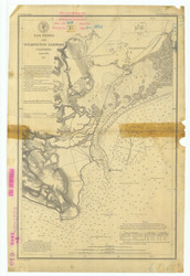 San Pedro Harbor 1883 - Old Map Nautical Chart PC Harbors 610 - California