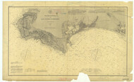 San Pedro Harbor 1886 - Old Map Nautical Chart PC Harbors 610 - California