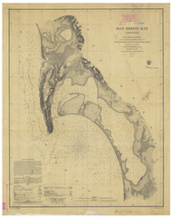 San Diego Bay 1857 - Old Map Nautical Chart PC Harbors 5106 - California