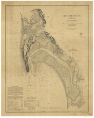 San Diego Bay 1889 1 - Old Map Nautical Chart PC Harbors 5106 - California