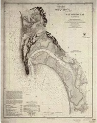 San Diego Bay 1889 2 - Old Map Nautical Chart PC Harbors 5106 - California
