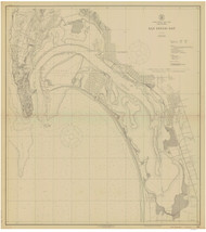 San Diego Bay 1918 - Old Map Nautical Chart PC Harbors 5107 - California