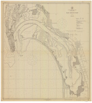 San Diego Bay 1920 - Old Map Nautical Chart PC Harbors 5107 - California