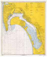 San Diego Bay 1966 - Old Map Nautical Chart PC Harbors 5107 - California