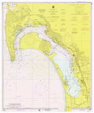 San Diego Bay 1976 - Old Map Nautical Chart PC Harbors 5107 - California