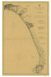Santa Monica Bay 1896 - Old Map Nautical Chart PC Harbors 5144 - California