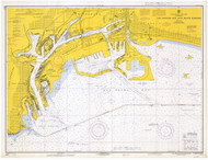 Los Angeles and Long Beach Harbors 1970 - Old Map Nautical Chart PC Harbors 5147 - California