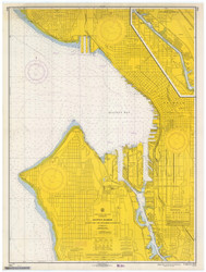 Seattle Harbor 1966 - Old Map Nautical Chart PC Harbors 6442 - Washington