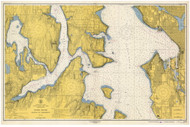 Seattle to Bremerton 1948 - Old Map Nautical Chart PC Harbors 6446 - Washington