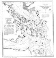 Washington Sound 1866 C - Old Map Nautical Chart PC Harbors 654 - Washington