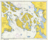 Strait of Juan de Fuca to Strait of Georgia 1958 - Old Map Nautical Chart PC Harbors 6380 - Washington
