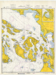 Strait of Juan de Fuca to Strait of Georgia 1966 - Old Map Nautical Chart PC Harbors 6380 - Washington
