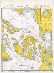 Strait of Juan de Fuca to Strait of Georgia 1970 - Old Map Nautical Chart PC Harbors 6380 - Washington