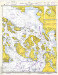 Strait of Juan de Fuca to Strait of Georgia 1972 - Old Map Nautical Chart PC Harbors 6380 - Washington