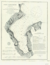 Port Townsend 1856 B - Old Map Nautical Chart PC Harbors 6405 - Washington