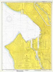Seattle Harbor 1974 - Old Map Nautical Chart PC Harbors 6442 - Washington