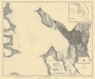 Seattle Harbor 1918 - Old Map Nautical Chart PC Harbors 6445 - Washington